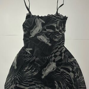 Urban Outfitters Black and White Textured Dress